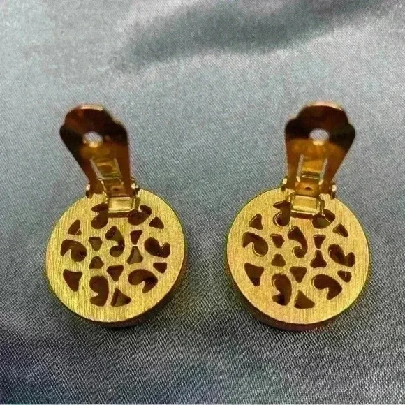 Kenneth Jay Lane KJL Vintage 60s Era Custom Costume Jewelry Earrings Clip-ons - Picture 3 of 3